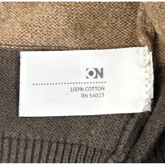 Old Navy Men’s Pullover Sweater M Brown Tan Stripes Crewneck Long Sleeve Casual - Picture 6 of 12